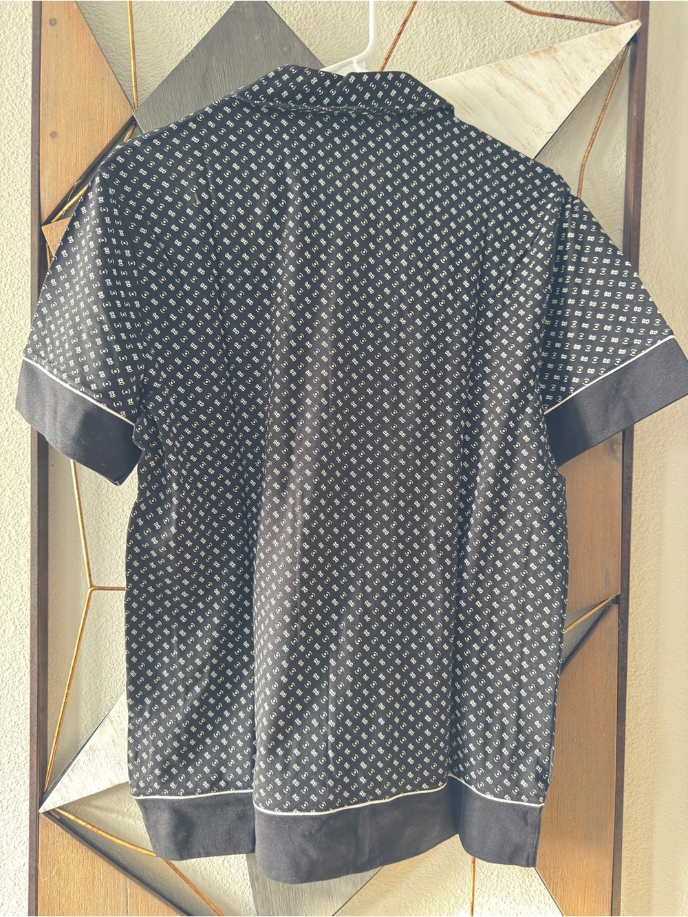 Express Black Micro-Pattern Short-Sleeve Polo - Picture 2 of 3